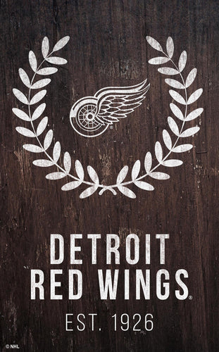 Detroit Red Wings 0986-Laurel Wreath 11x19