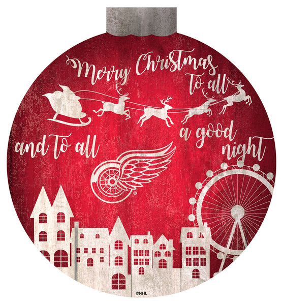 Detroit Red Wings 1033-Christmas Village 12in Wall Art