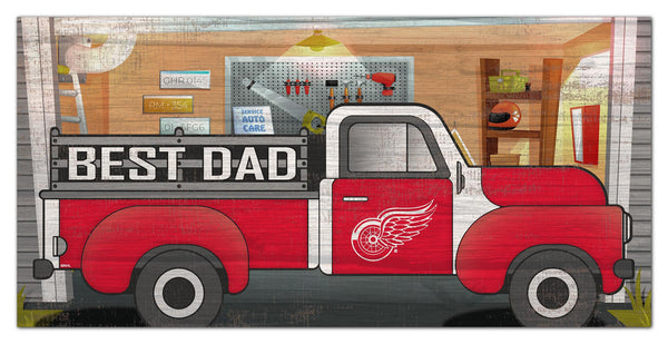 Detroit Red Wings 1078-6X12 Best Dad truck sign