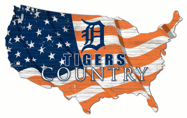 Detroit Tigers 1001-USA Shape Flag Cutout
