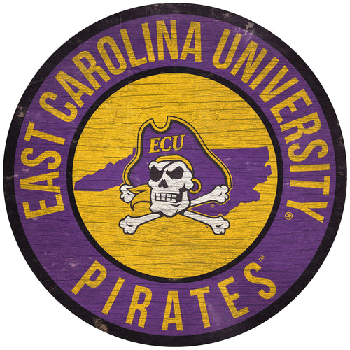 East Carolina Panthers 0866-12in Circle w/State