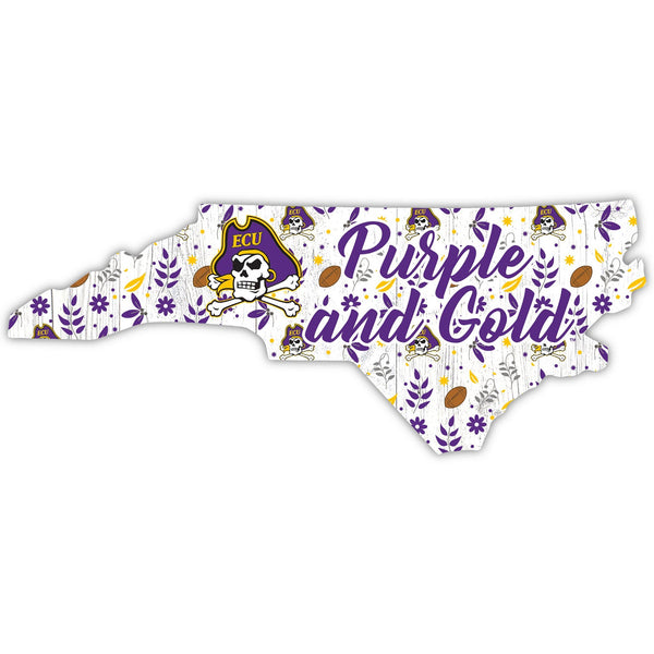 East Carolina Panthers 0974-Floral State - 12"