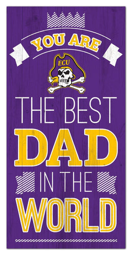 East Carolina Panthers 1079-6X12 Best dad in the world Sign