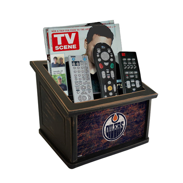 Edmonton Oilers 0764-Distressed Media Organizer w/ Team Color