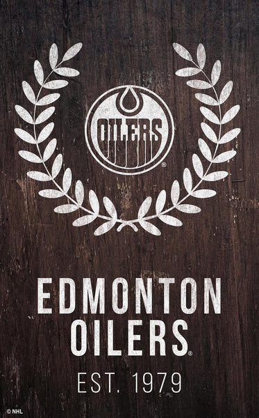 Edmonton Oilers 0986-Laurel Wreath 11x19