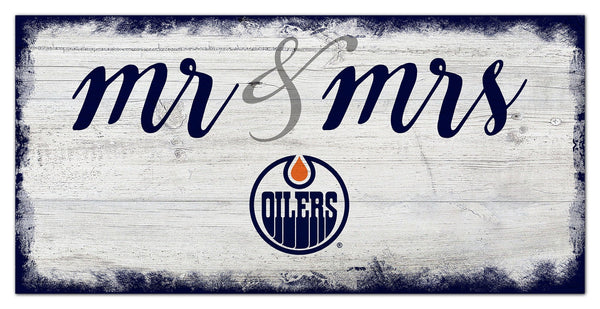 Edmonton Oilers 1074-Script Mr & Mrs 6x12