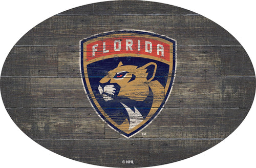 Florida Panthers 0773-46in Distressed Wood Oval