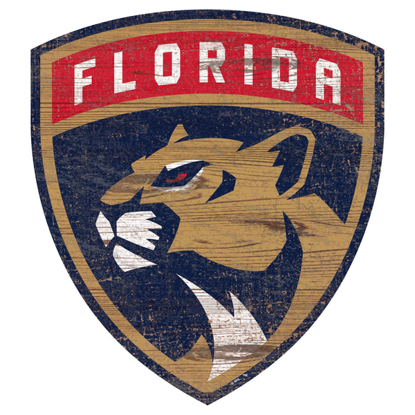 Florida Panthers 0843-Distressed Logo Cutout 24in