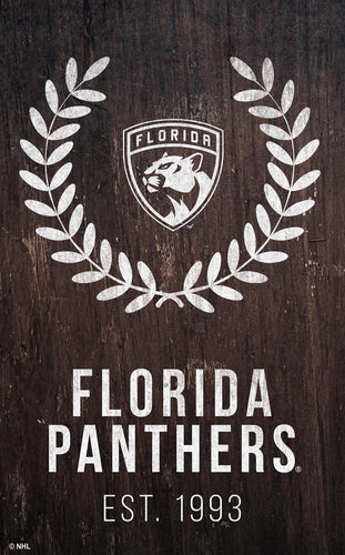 Florida Panthers 0986-Laurel Wreath 11x19
