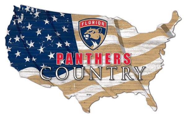 Florida Panthers 1001-USA Shape Flag Cutout