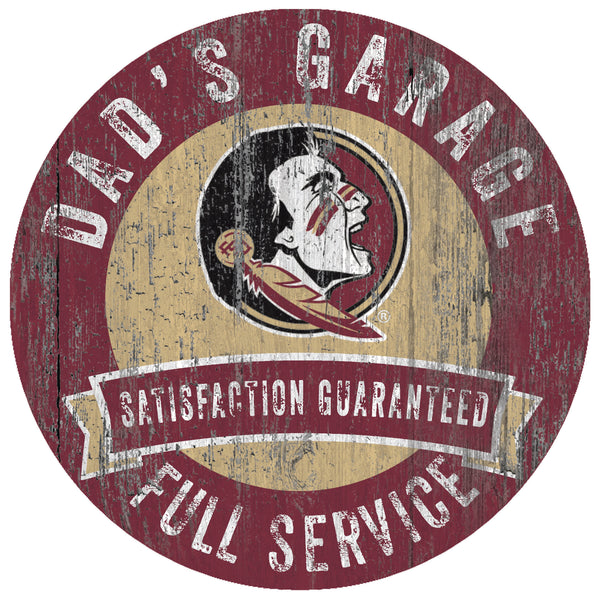 Florida State Seminoles 0862-12in Dad's Garage Circle