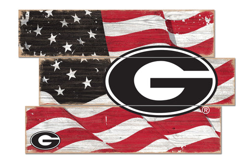 Georgia Bulldogs 1028-Flag 3 Plank