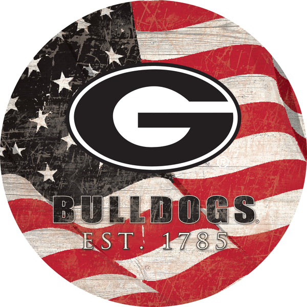 Georgia Bulldogs 1058-Team Color Flag Circle - 12"