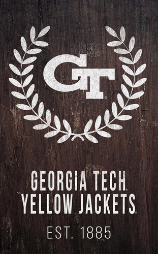 Georgia Tech Yellow Jackets 0986-Laurel Wreath 11x19