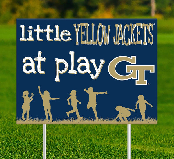 Georgia Tech Yellow Jackets 2031-18X24 Little fans at play 2 sided yard sign