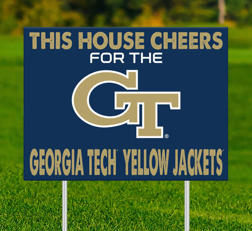 Georgia Tech Yellow Jackets 2033-18X24 This house cheers for yard sign