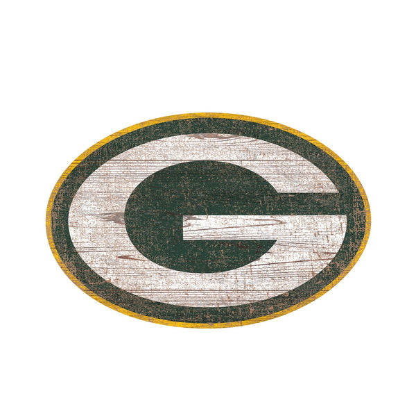 Green Bay Packers 0843-Distressed Logo Cutout 24in