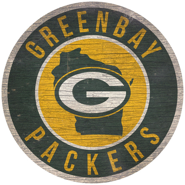 Green Bay Packers 0866-12in Circle w/State