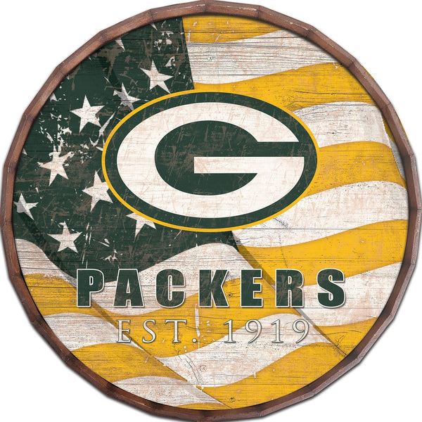 Green Bay Packers 1002-Flag Barrel Top 16"