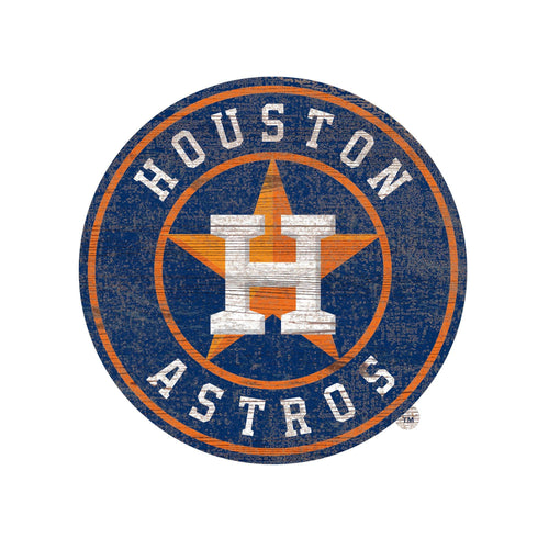 Houston Astros 0843-Distressed Logo Cutout 24in