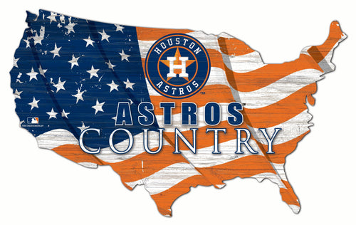 Houston Astros 1001-USA Shape Flag Cutout