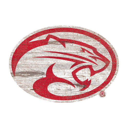Houston Cougars 0843-Distressed Logo Cutout 24in