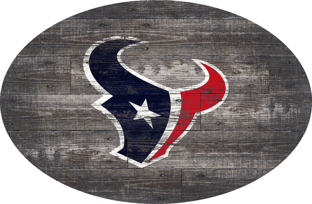 Houston Texans 0773-46in Distressed Wood Oval