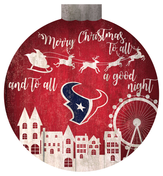 Houston Texans 1033-Christmas Village 12in Wall Art