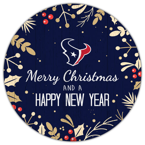 Houston Texans 1049-Merry Christmas & New Year 12in Circle