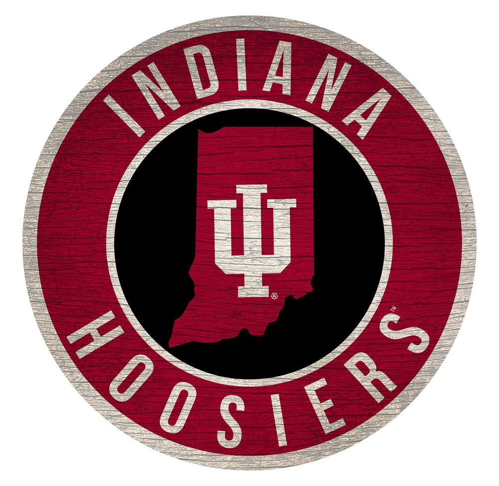 Indiana Hoosiers 0866-12in Circle w/State