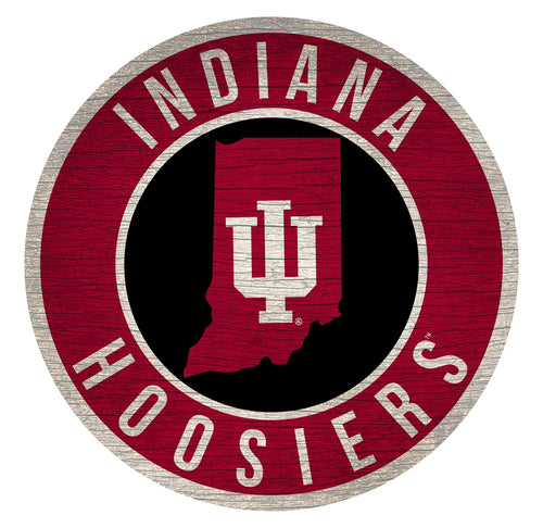 Indiana Hoosiers 0866-12in Circle w/State