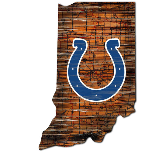 Indianapolis Colts 0894-Road Map Mini State 12in