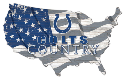 Indianapolis Colts 1001-USA Shape Flag Cutout