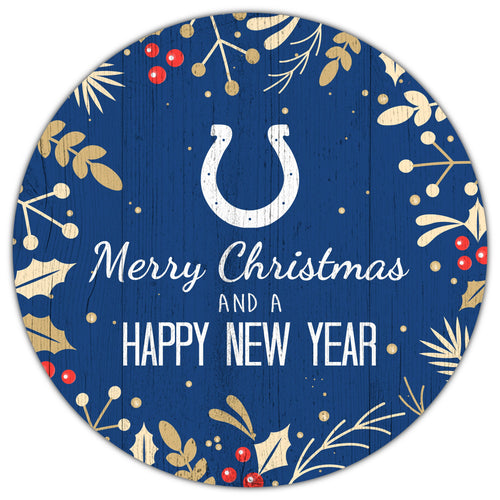 Indianapolis Colts 1049-Merry Christmas & New Year 12in Circle