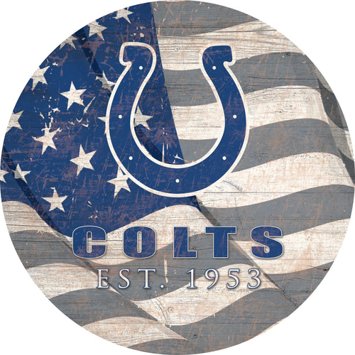 Indianapolis Colts 1058-Team Color Flag Circle - 12"