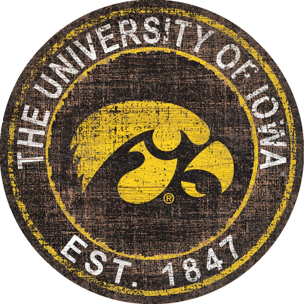 Iowa Hawkeyes 0744-Heritage Logo Round