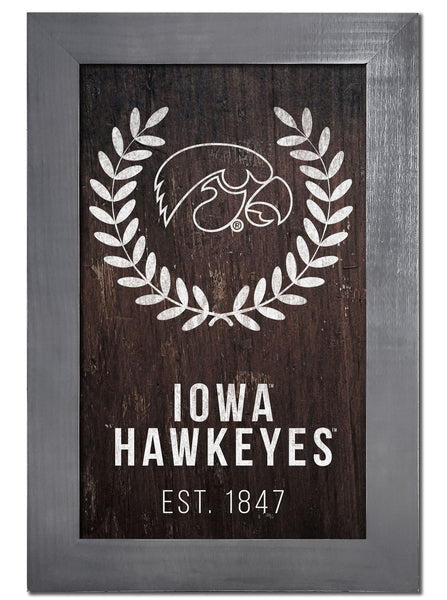 Iowa Hawkeyes 0986-Laurel Wreath 11x19