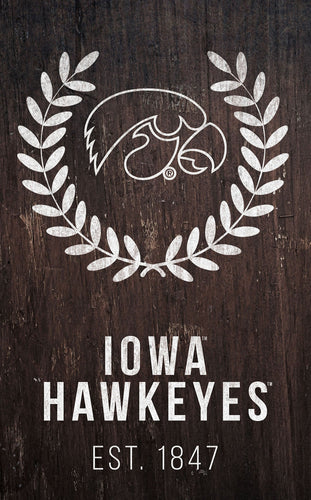 Iowa Hawkeyes 0986-Laurel Wreath 11x19