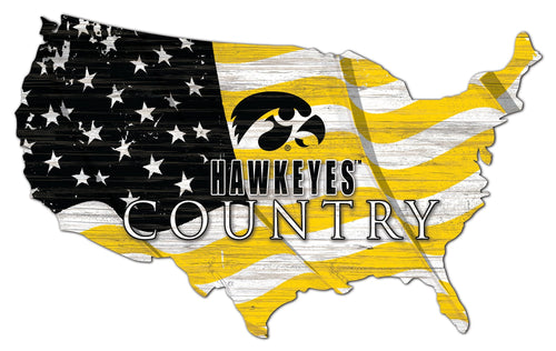 Iowa Hawkeyes 1001-USA Shape Flag Cutout