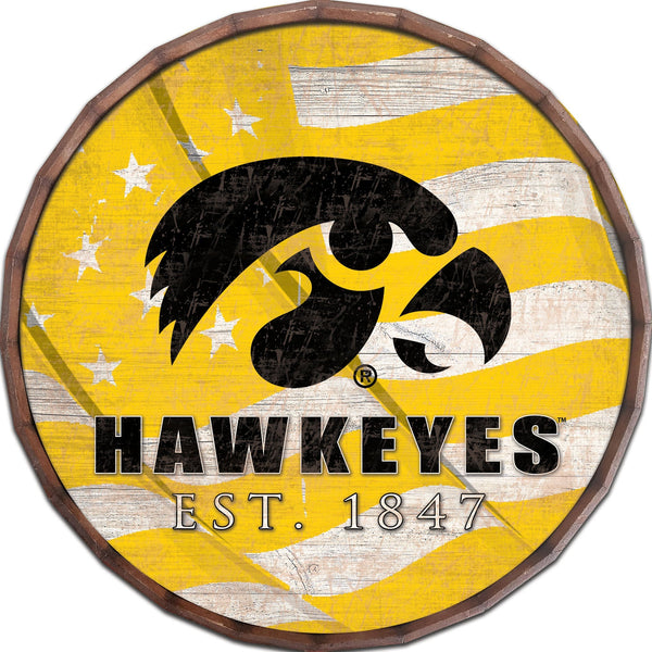 Iowa Hawkeyes 1002-Flag Barrel Top 16"