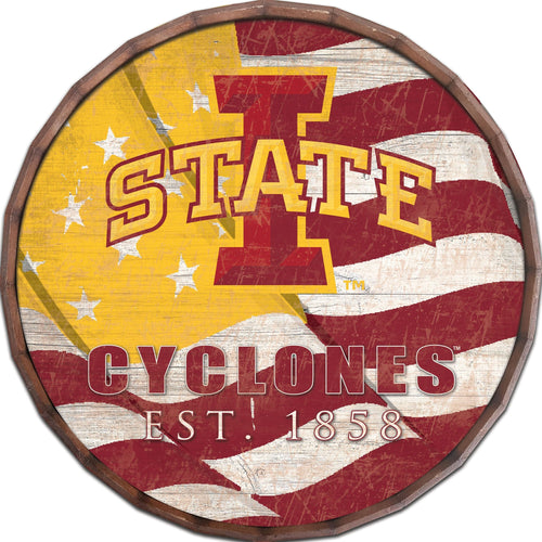 Iowa State Cyclones 1002-Flag Barrel Top 16"