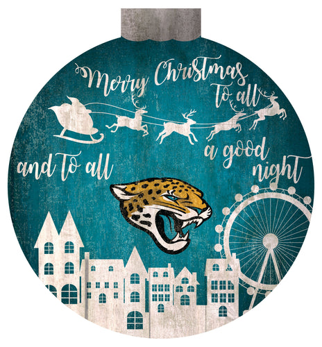 Jacksonville Jaguars 1033-Christmas Village 12in Wall Art