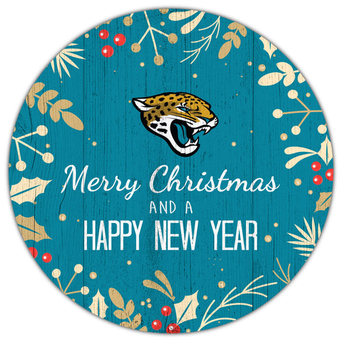 Jacksonville Jaguars 1049-Merry Christmas & New Year 12in Circle