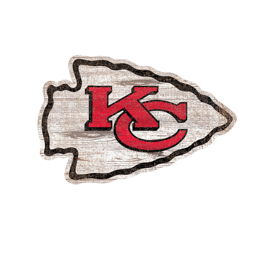 Kansas City Chiefs 0843-Distressed Logo Cutout 24in