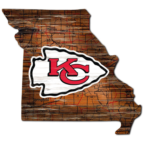Kansas City Chiefs 0894-Road Map Mini State 12in