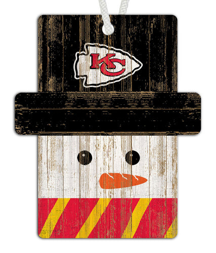 Kansas City Chiefs 0980-Snowman Ornament 4.5in