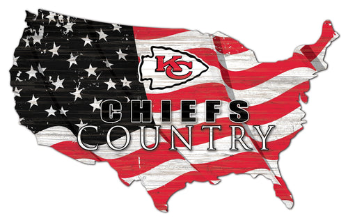 Kansas City Chiefs 1001-USA Shape Flag Cutout