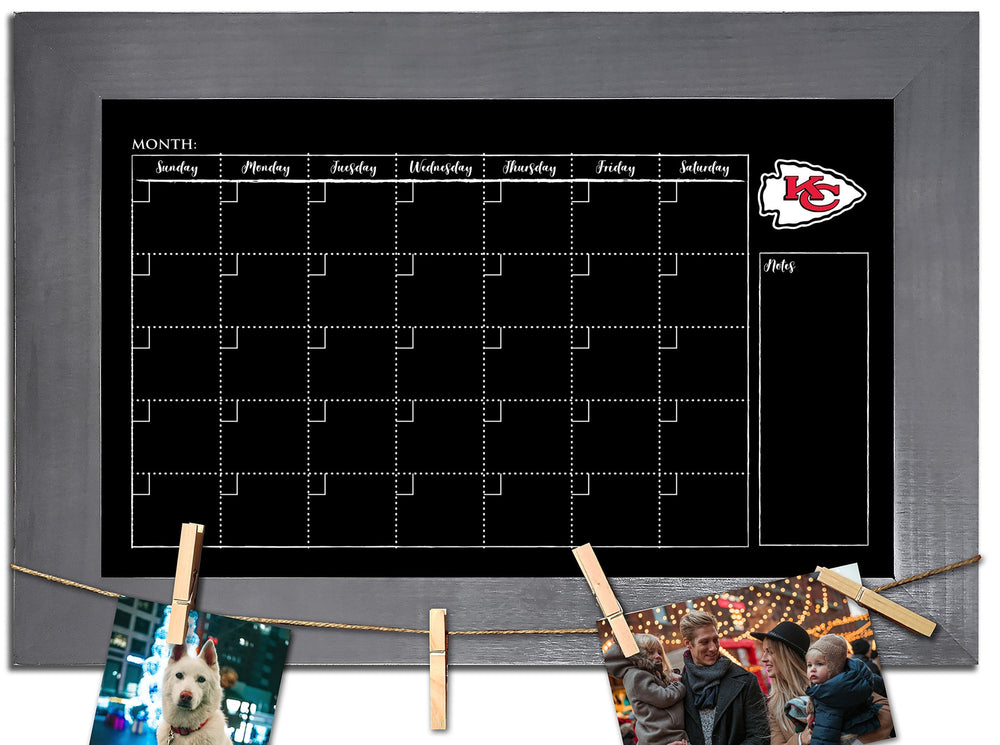 Kansas City Chiefs 1014-Monthly Chalkboard with frame  & clothespins