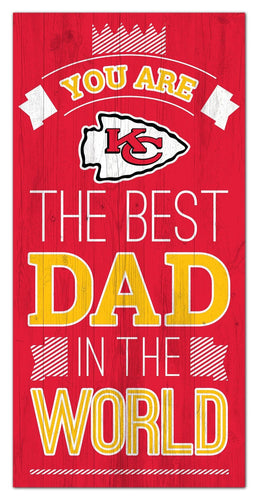 Kansas City Chiefs 1079-6X12 Best dad in the world Sign