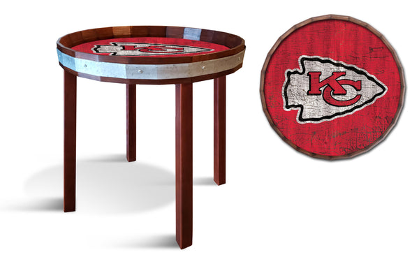 Kansas City Chiefs 1092-24" Barrel top end table